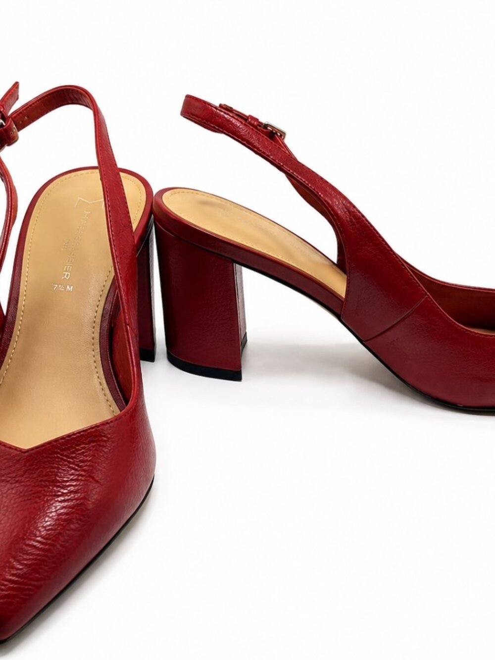 Marc Fisher Red Slingback Block Heels Size 7.5M - Picture 11 of 11